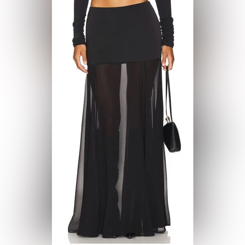 Camila Coelho Black Sheer Skirt